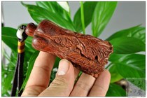 Small leaf red sandalwood carving piece handle piece Chinese cabbage handle piece carving