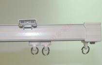 Curtain track straight rail pulley hook type aluminum alloy thick balcony bay window silent single and double slide top side wall