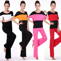 2021 new yoga suit women Spring Summer short sleeve dance costume sports fitness clothing modal