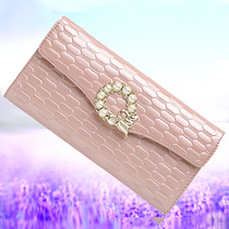 Special price Paolo Knight buckle embossed cowhide leather 3 fold long wallet wallet wallet women