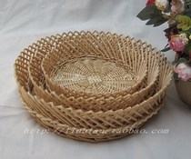 Rattan fruit plate Willow fruit basket snack basket tray bowl mat can be washed storage basket bread pan cake basket steamed bread basket