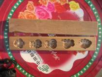 Exquisite wooden Childrens Day gift five-hole childrens fruit mold biscuit crystal cake mold printing snack mold pastry