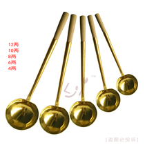 Brass spoon Copper spoon Long handle Copper Su Shell Su shell Pure brass spoon Copper fried spoon Copper spoon Copper