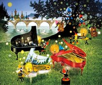 Out of print spot Japan APPLEONE imported jigsaw puzzle three piano Fujicheng Qingzhi 300 pieces