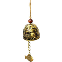 Small fish copper bell clang pendant Yunnan Lijiang national nostalgia wind bell doorbell car hanging decoration small gifts Every year there is a fish