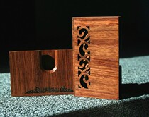 Mens Mahogany business card box lettering logo business meeting annual meeting gift customization company souvenir