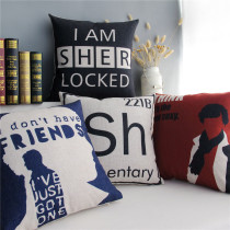 Sherlock Holmes British American cotton and linen pillow sofa cushion containing core office American drama