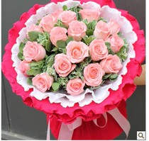 Pink Rose 19 Bouquet Flowers Express Shanghai Flower Shop Hongkou Buy Flowers Express Wujiaochang Send Flowers