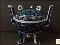 Liling Qunli old porcelain-hand-painted antique trumpet tripod produced in the 80 s