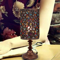 Republic Of Republic Retro Style Euphoria lamps Iron art string Beads Cylinder Lamp Married for Festival Creative Gift Gift book Room Headlights