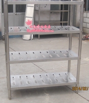 Assembled stainless steel punching shelves Four-layer punched shelves Hotel kitchen canteen shelves can be customized