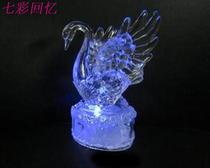 Crystal Swan Valentines Day glass decoration decoration car decoration Creative gift Glass luminous night light