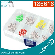 186616 Light emitting diode package LED 5mm red yellow green blue and white 80 with component box