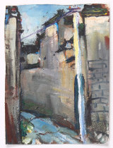 Original color old oil painting 8 opening scenery to write raw color in Anhuis Wuyuan Hongcun to create a creative color