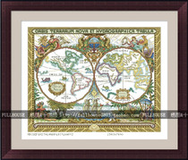 Cross-stitch electronic map redrawing source file-Janlynn-navigation world map around the world