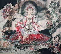 Thangka Guanyin portrait hanging painting HD Buddha Hall living room Chinese painting Buddha statue Guanyin hanging statue worship