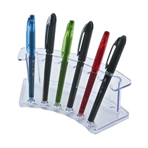 New plastic 6-digit pen holder multifunctional stationery pencil color pen brush eyebrow pencil eyeliner display stand six booths