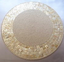 ANN boutique accessories decoration mat handicraft white shell beaded embroidered round insulation Western placemats placema