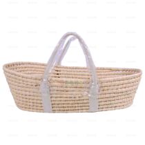 Straw newborn baby basket Portable basket Baby sleeping blue moon photo out lying flat Portable corn husk basket