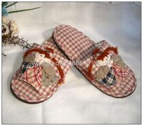 New shelves creative good life pastoral girl pure cotton series home fabric slippers T60 home slippers