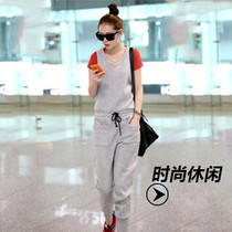Fall new womens dress Korean version Fashion casual one-piece pants Pants Women Casual Pants Spring Autumn pure cotton