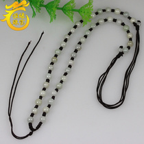 Emerald (defective) jade bead jade rope necklace rope jade pendant pendant lanyard hand-woven