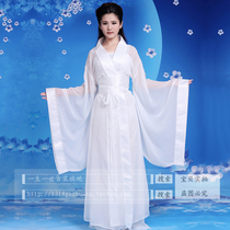  Condor Heroes White Xiaolong female costume Change costume Tang Costume Han Costume Performance costume Stage costume Female Han costume Guanyin costume