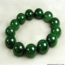 Taiwan spinach green Jasper mens round bead bracelet hand string jewelry