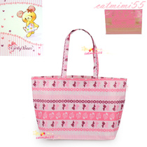 December Japanese pink bear cute handbag bento lunch box bag]