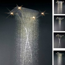 Luxury thermostatic shower Shower faucet Waterfall set Extra large double shower with light rain shower Bathroom