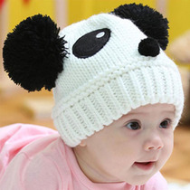 iPanda Ipanda head cap Childrens cartoon warm hat Baby wool hat Parent-child cute winter hat