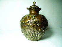 Pure copper children and grandchildren full of cash and treasure basin copper pot swinging pieces Wangzi Feng Shui Home Gift Craft Gifts