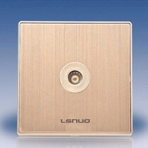  Single TV socket A5 Champagne gold all-aluminum brushed panel TV socket
