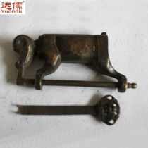 Far Confucianism bronze sculpture Chinese antique bronze lock padlock collection interesting copper lock big zodiac monkey YRM070