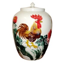 Jingdezhen High-end Hand-painted Large Gillian Chicken Ceramic Storage Altar Wine Altar Bottle Melon altar Jar Home Decoration Pendulum