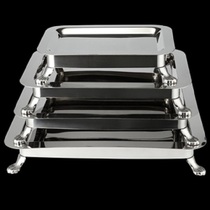 Stainless steel mirror plate bottom frame mirror pan base fruit plate holder vegetable fruit basin Oval square round