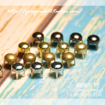 Handmade Waters with 4MM metal round head claw nail punk rivet with four feet rivets gold and silver bronze color 2 Yuan 50