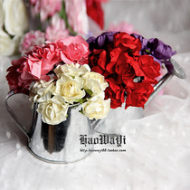 Mini simulation paper bouquet doll holding flower curling rose diy handmade accessories wedding accessories 6 yuan a bunch