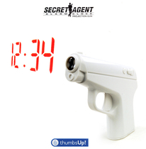British Thumbs up 007 Pistol shape Shooting alarm Clock Creative lazy student bedside mute projection clock