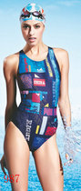 Yingfa yingfaY987 one-piece triangle digital printing mercerized fabric swimsuit