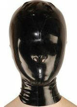 New Latex Womens Sexy Black Latex Suffocation Headgear Latex Elastic Suffocation Headgear