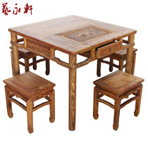 Mahogany furniture hedgehog red sandalwood small square tea table five-piece set of African pear tea table Ming and Qing classical tea table square tea table