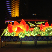 Mid-Autumn Festival large lanterns traditional folk temple plaza water lotus lantern group ornaments festival lantern festival lantern custom