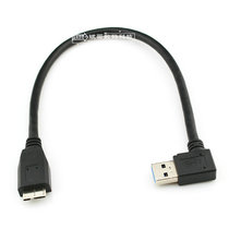USB 3 0 A male right bend to Micro USB mobile hard disk data cable 30cm