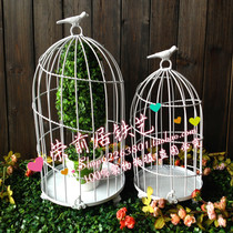 Eurostyle Iron Art Bird Cage Bird Cage Flower Shelf Decoration Bird Cage White Bird Cage Shop Window Decoration Flower Cage Small Props