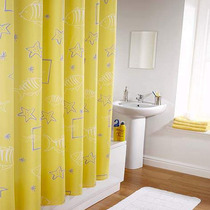 Polyester shower curtain submarine yellow waterproof mildew-proof lead drop delivery adhesive hook