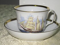 Spot Western Antiques Meissen Mason Museum rare brand new hand-painted captain cup saucer gift box