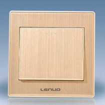  All-aluminum champagne gold brushed one-open double-control 86 concealed switch panel