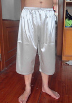 Sleeping Pants mens seven Pants Silk Thin style Sleeping Pants Summer Male style Casual Pants Air Conditioning Plus Size Home Pants