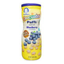 Gerber Garbo Whole Wheat Fruit Star Puffs 42g Blueberry Baby Snacks Complementary Food